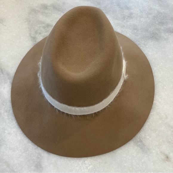 EUGENIA KIM Georgina Camel Wool Hat Mohair Ribbon Trim NWOT - Picture 6 of 11